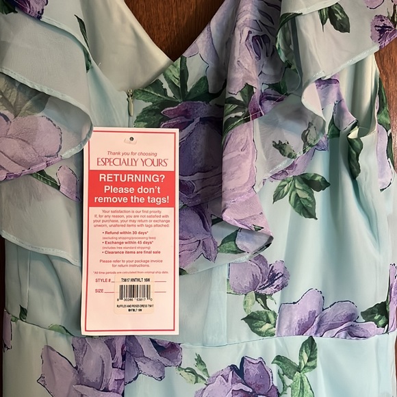 Flutter Sleeve Tea Length Dress 16W - Picture 5 of 5